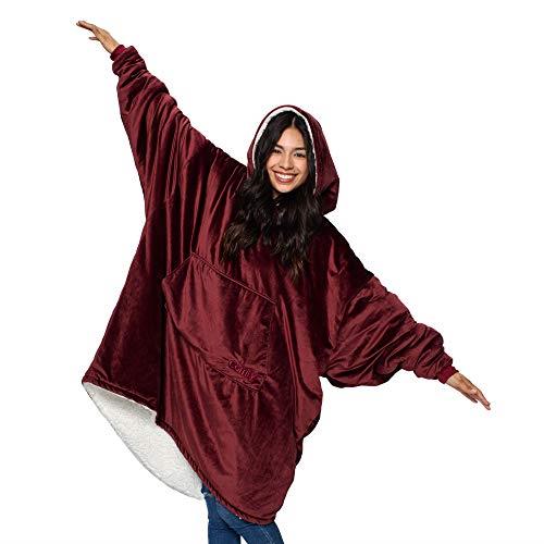 THE COMFY ORIGINAL | Oversized Microfiber & Sherpa Wearable Blanket - Burgundy