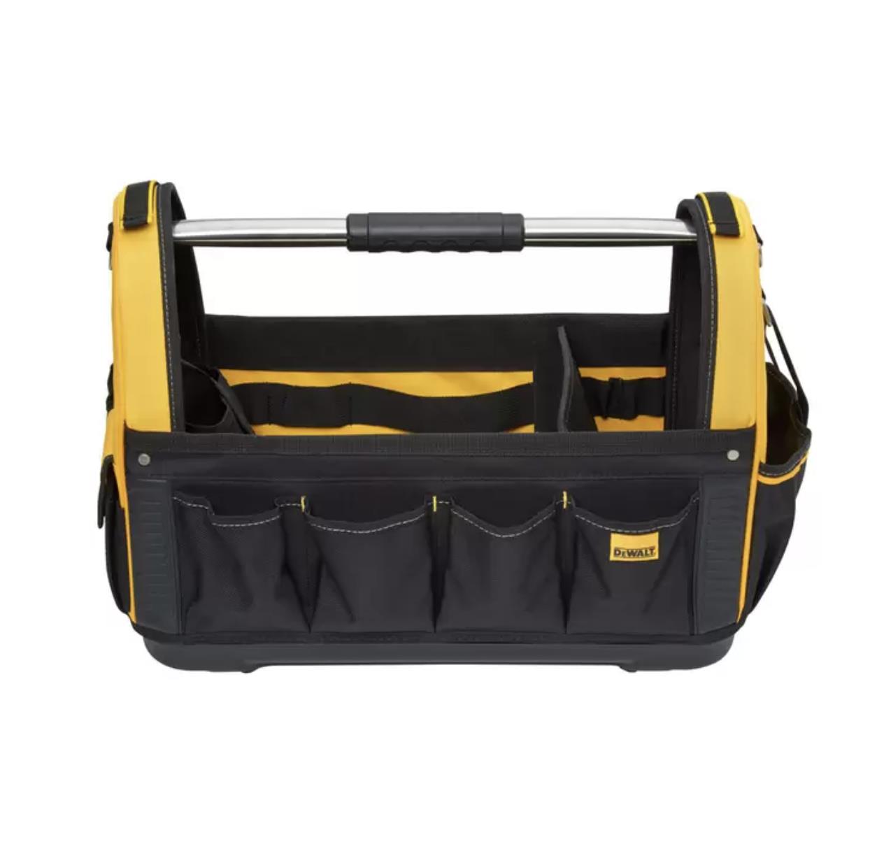 DeWalt 20" Open Tote Tool Storage Bag with Shoulder Strap - Image 4