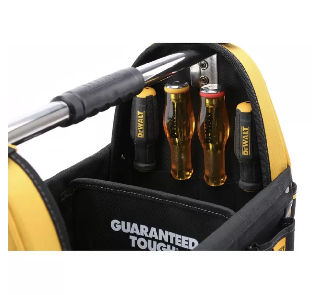 DeWalt 20" Open Tote Tool Storage Bag with Shoulder Strap - Image 8