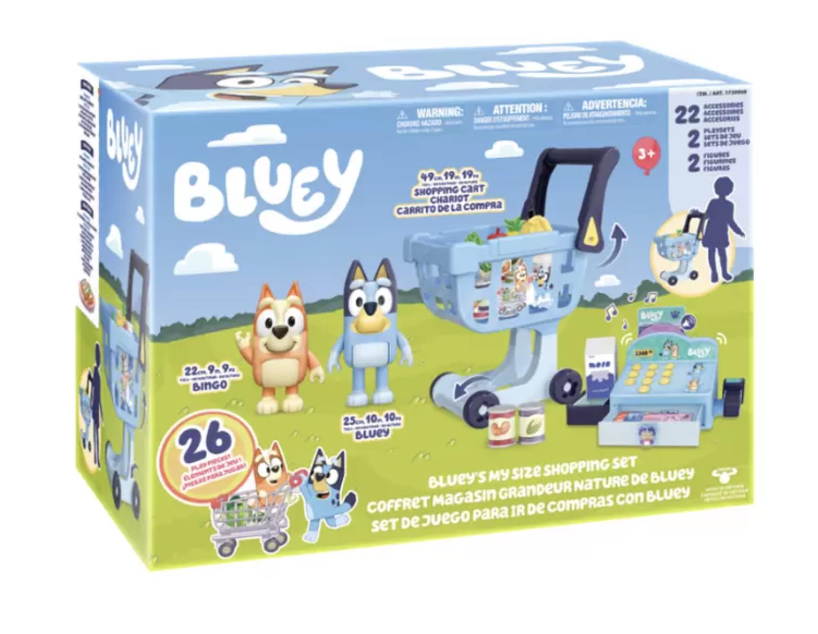 Bluey's My Size Shopping Set with Trolley, Cash Register and 26 Play Pieces