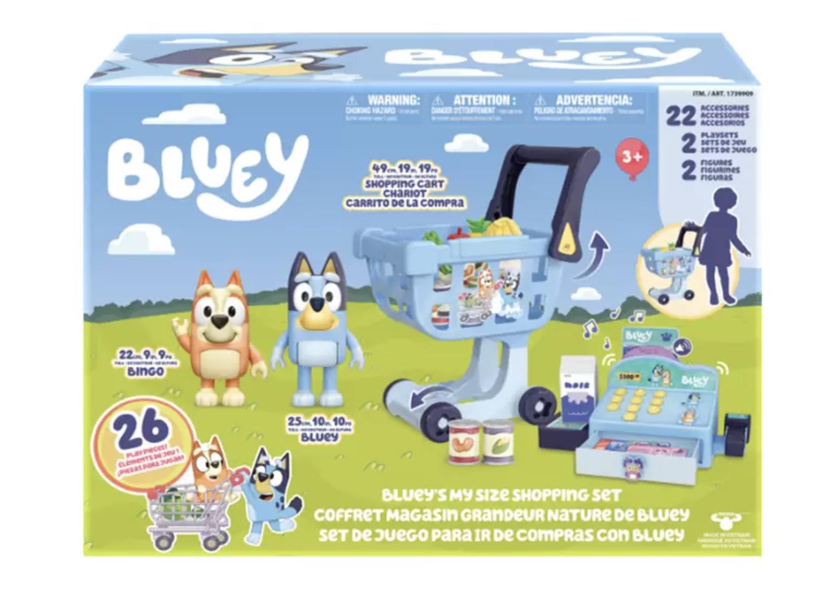 Bluey's My Size Shopping Set with Trolley, Cash Register and 26 Play Pieces - Image 2
