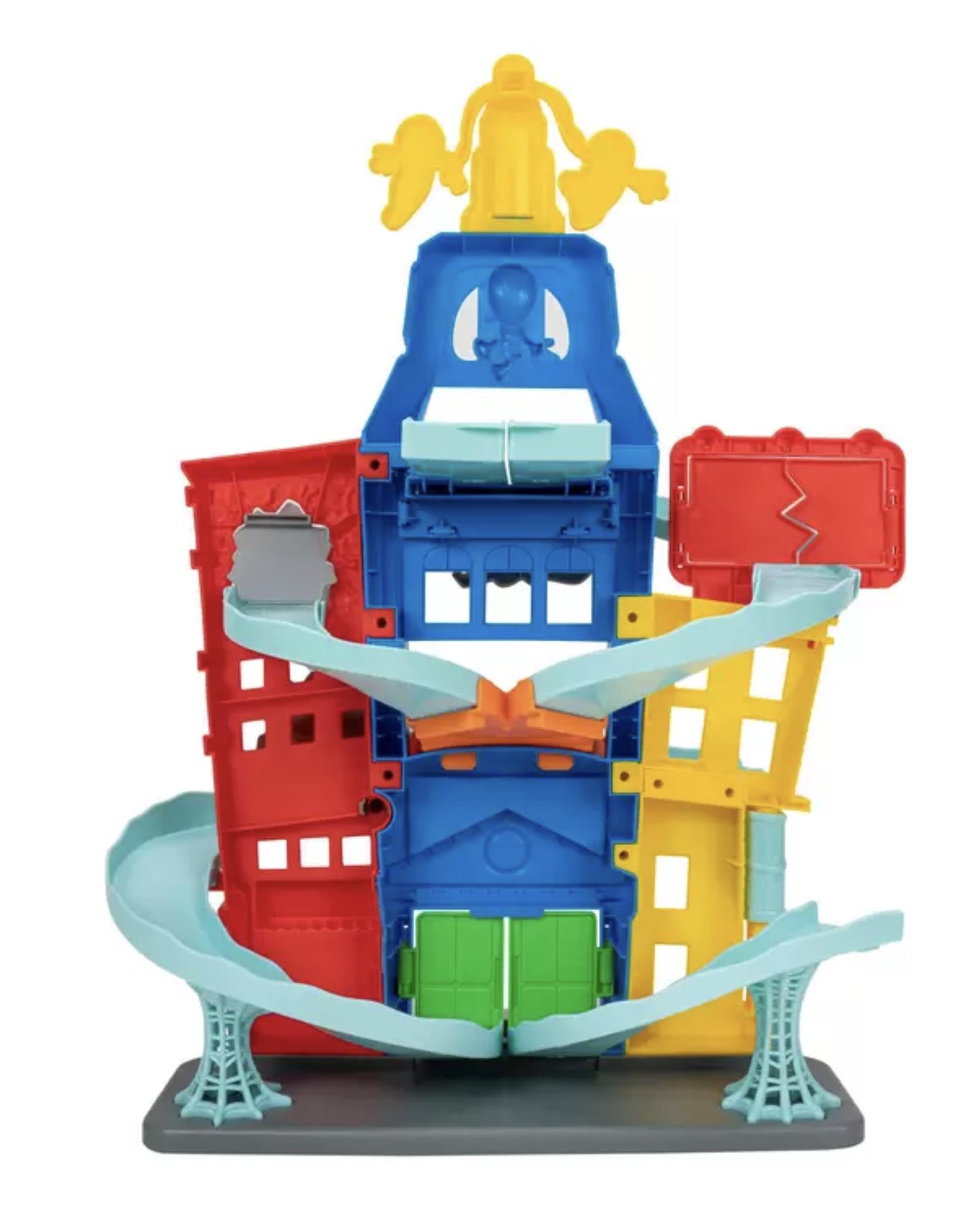Spidey and His Amazing Friends Amazing Metals City Track Set: Multi-level Playset with 2 Race Tracks and 6 Vehicles - Image 6