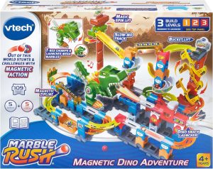 VTech Marble Rush® Magnetic Dino Adventure with Light & Sound inc. 10 Marbles & 109 Building Pieces