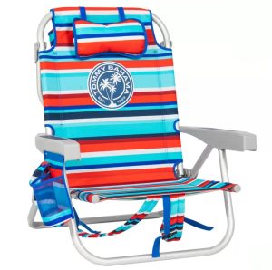 The Tommy Bahama Back Pack Beach Chair - Red Stripe