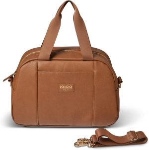 Igloo Luxe Premium Soft Sided Satchel 15 Can Cool Bag Handbag w/ Food Containers