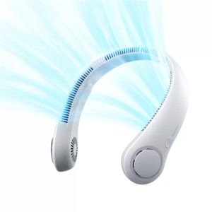 JISULIFE 2 Pack Portable Neck Fan, Hands-Free Bladeless, 4000 mAh Battery Operated Wearable Personal Fan