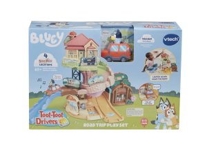 VTech Toot-Toot Drivers Bluey Road Trip Play Set, includes Toy Car, Vehicle Tracks for Kids with Lights and Sounds