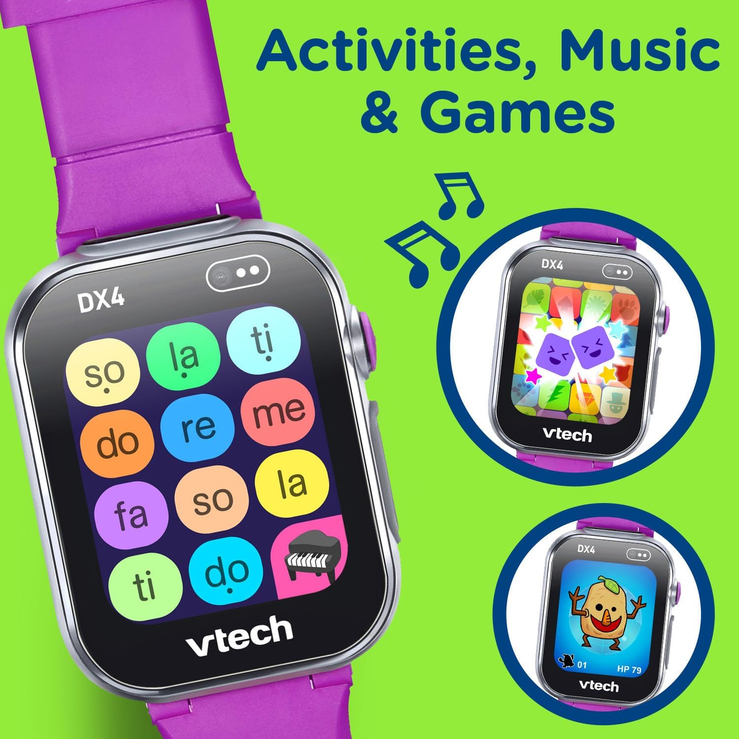 VTech KidiZoom Smartwatch DX4 – Kids Touchscreen Watch with Dual Cameras, Games & Music - Image 7