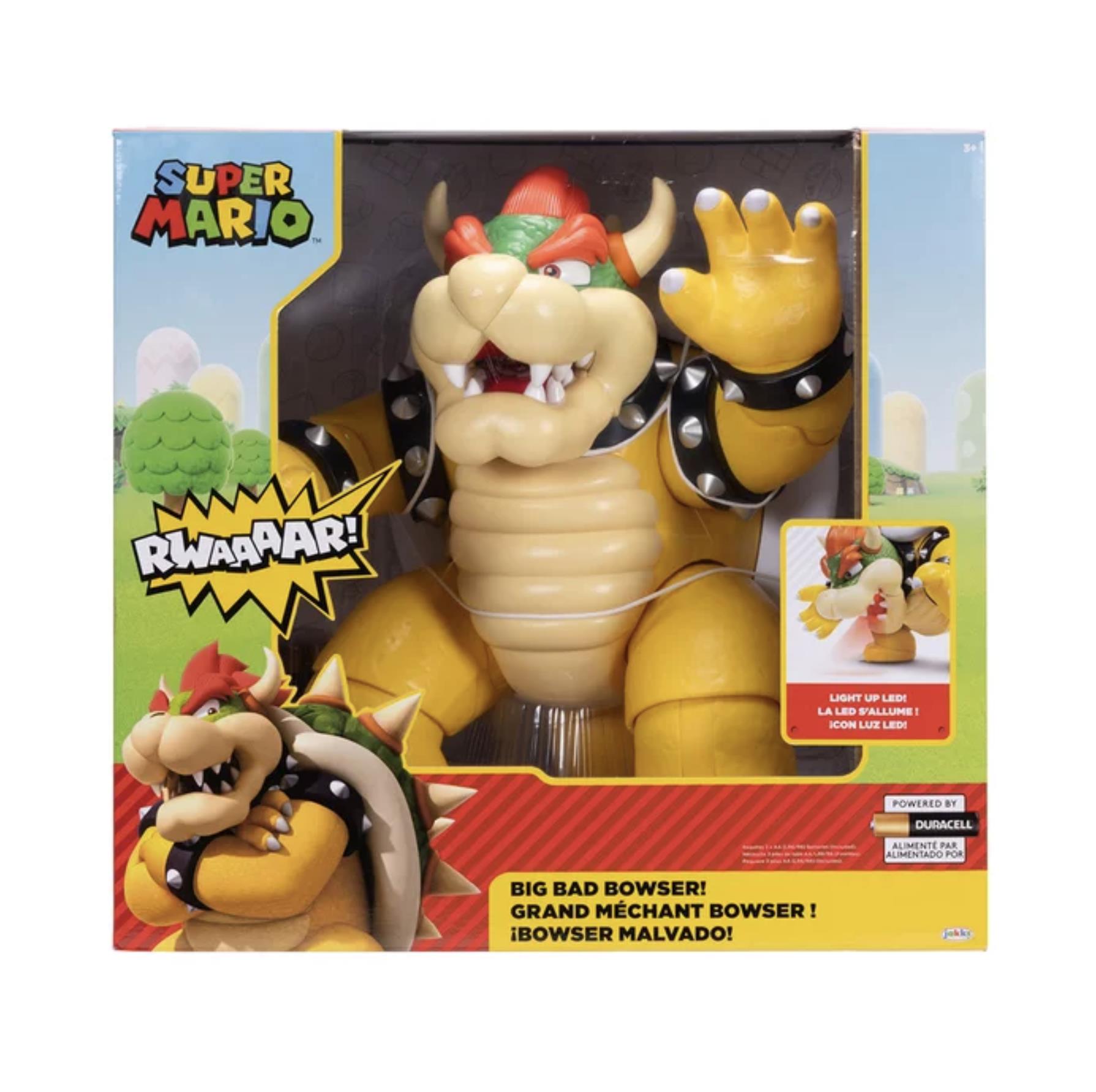 Nintendo Super Mario Big Bad Bowser 12" Action Figure – Sounds, Lights & Articulation