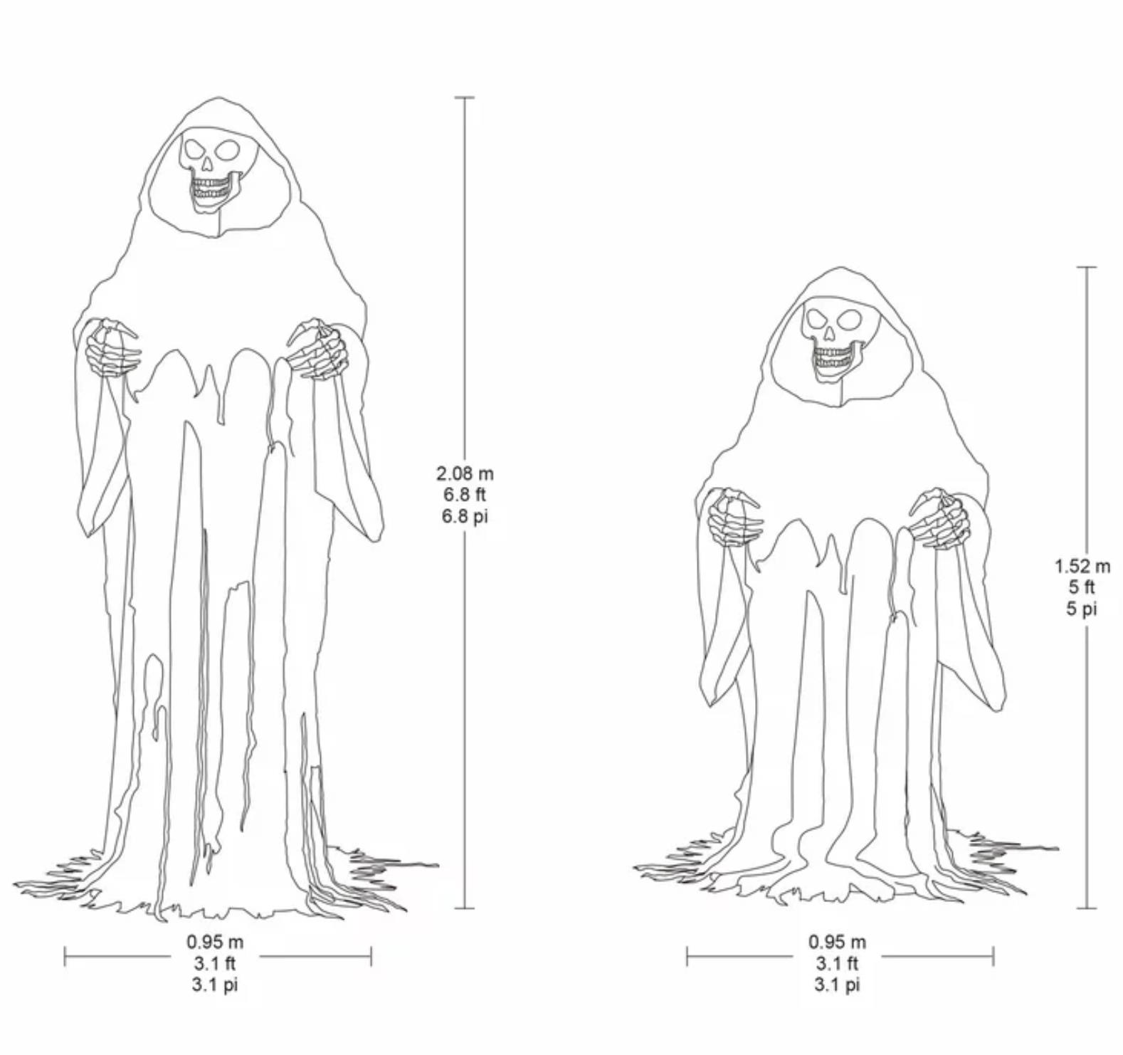 6.8ft (2.08m) Halloween Rise Up Reaper Animatronic with LED eyes - Image 2