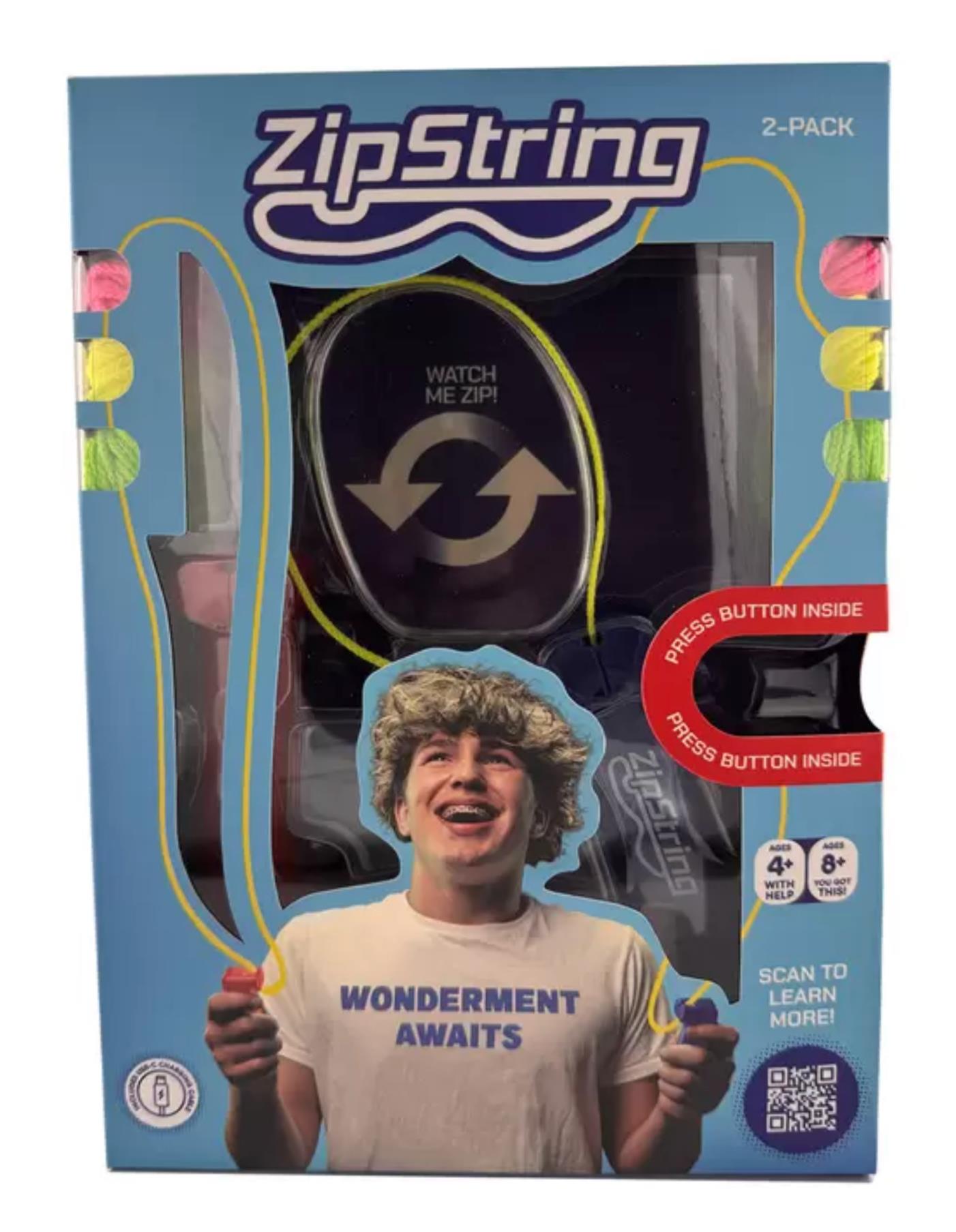 ZipString Twin Pack – Handheld String Toy with Interchangeable Loops & USB-C Rechargeable