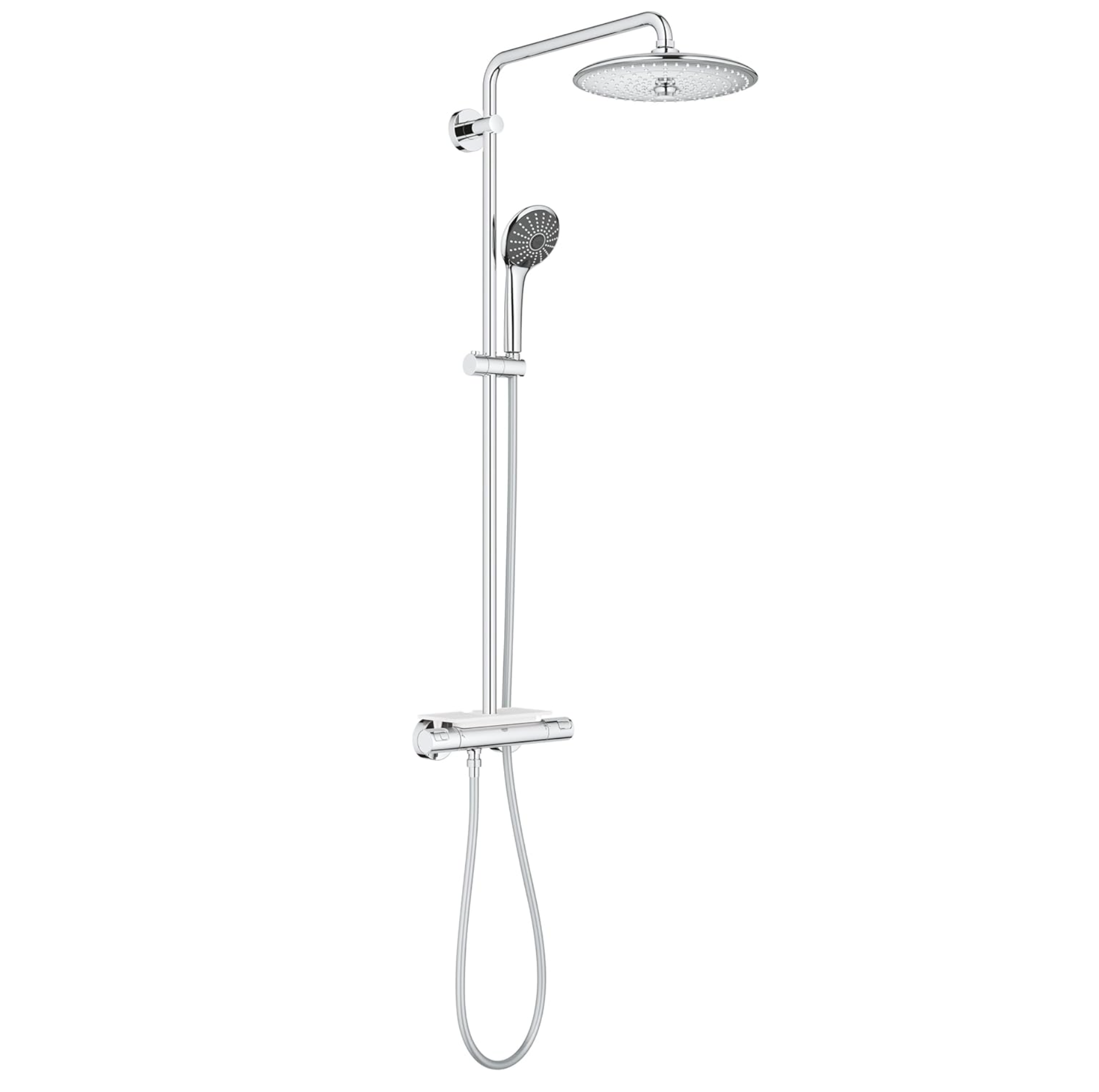 GROHE Vitalio Joy 260 Thermostatic Shower System Chrome 3-Spray Head & Handset