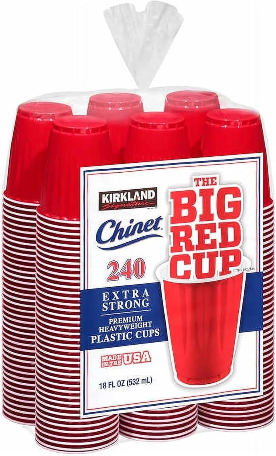 Kirkland Signature Chinet 18oz 532ml Red Plastic Cups 240 Pack