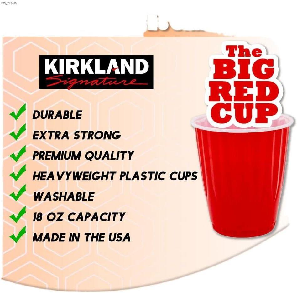 Kirkland Signature Chinet 18oz 532ml Red Plastic Cups 240 Pack - Image 3