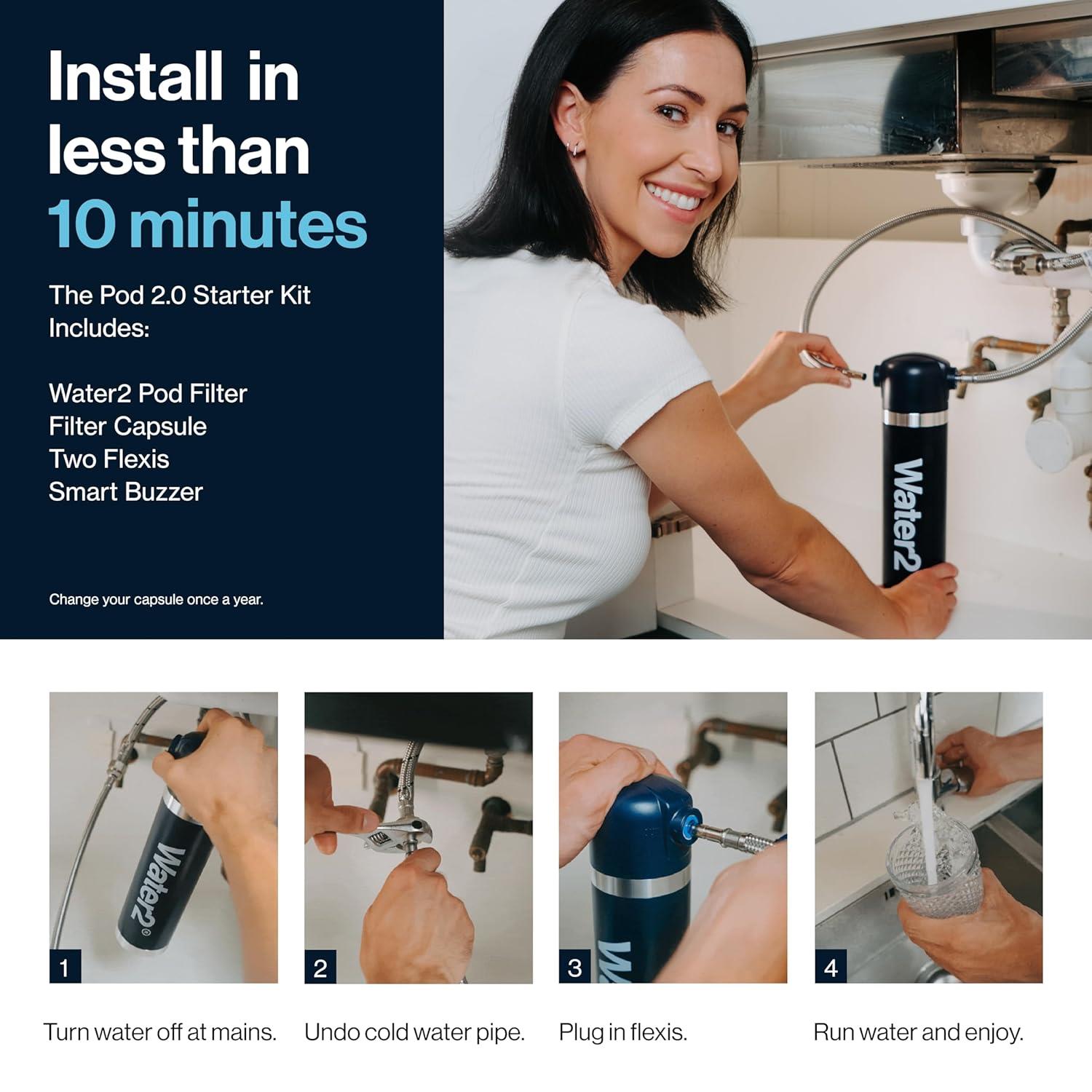 NEW PRODUCT - Water2 Pod 2.0 Kit – Under Sink Filter and Replacement Cartridge - Image 5