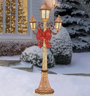 7ft Lighted Christmas Lamp Post with 220 LED Lights | Indoor & Outdoor Use