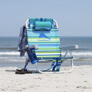 The Tommy Bahama Back Pack Beach Chair - Green Stripe