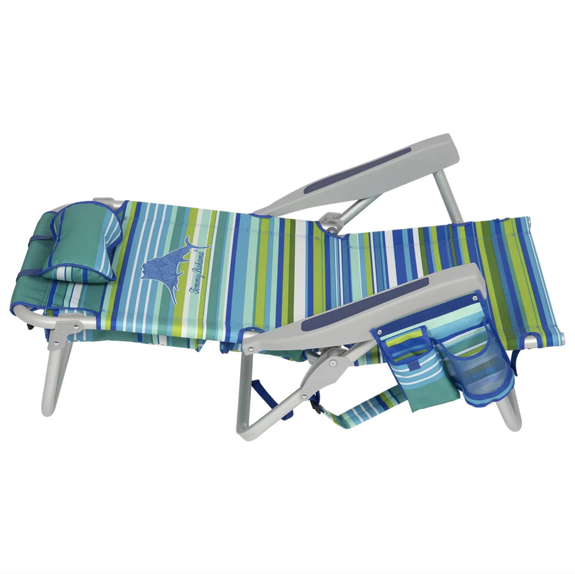 The Tommy Bahama Back Pack Beach Chair - Green Stripe - Image 8
