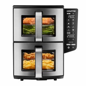 Gourmia GAF1180 Double Decker Air Fryer 10.4L | Dual 5.2L Baskets | Sync Cook