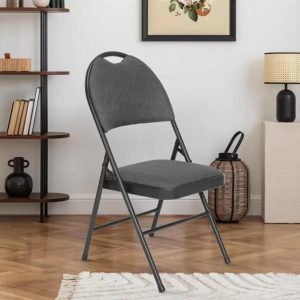 Star Elite Folding Camping Chair High Back Padded Grey | Heavy Duty Portable