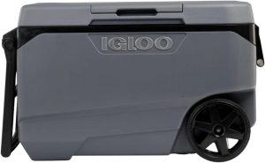 Igloo 90QT MaxCold Rolling Cooler 137-Can All-Terrain Wheels Heavy-Duty Ice Box