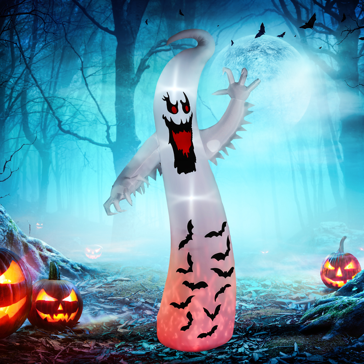 Outsunny 11.8FT Halloween Inflatable Spooky Ghost, Blow Up Garden Decoration - Image 2