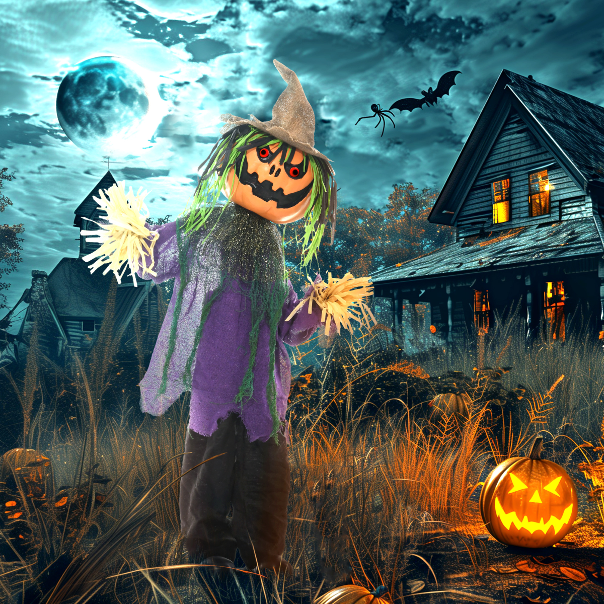 Pumpkin Halloween Animatronic Prop for Indoor Outdoor Decoration - Image 2