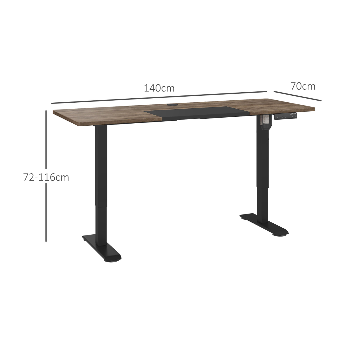 Height Adjustable Electric Standing with 4 Memory Preset Black Vinsetto - Image 3