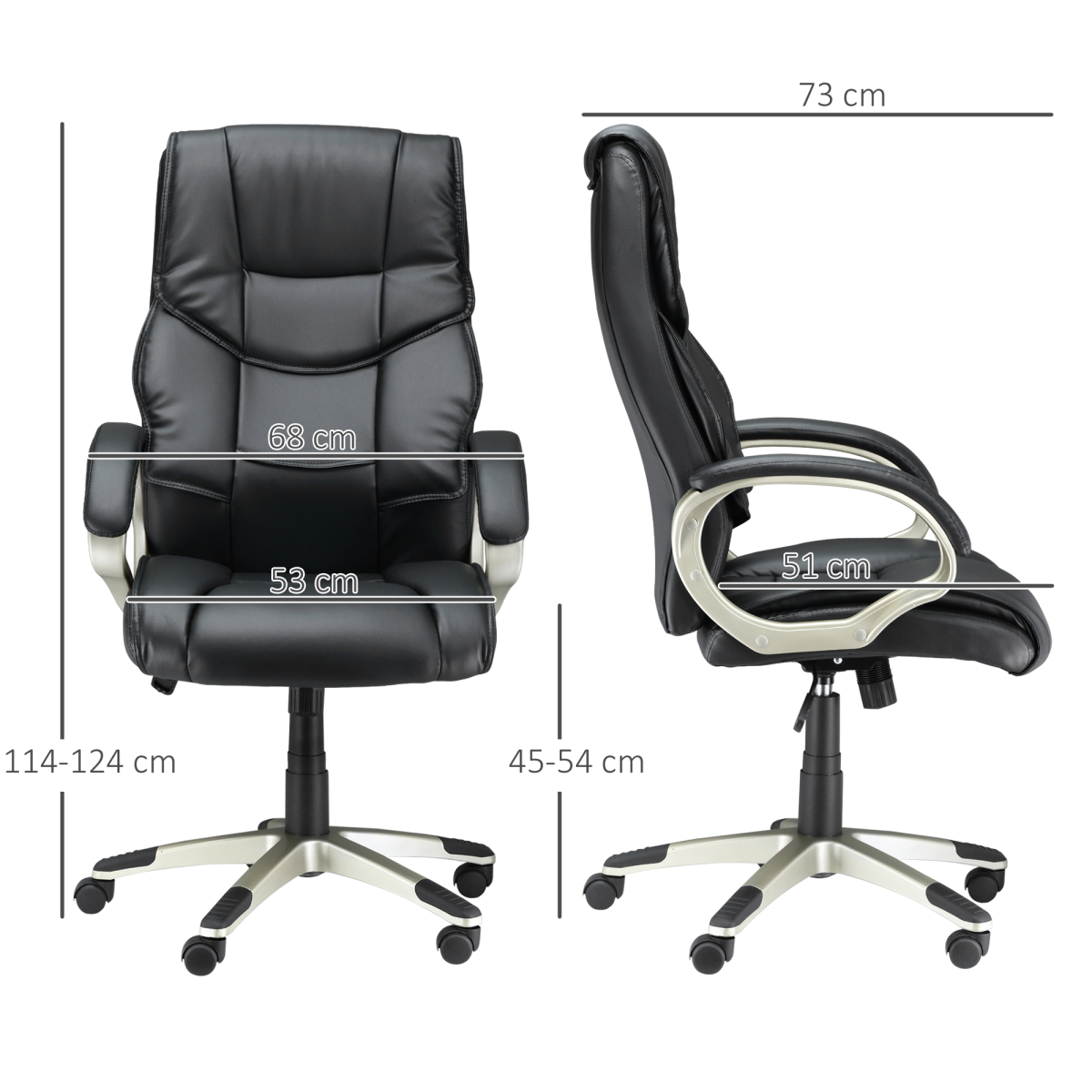 Executive Computer Office Desk Chair PU Leather Swivel Chairs High Back - Image 3