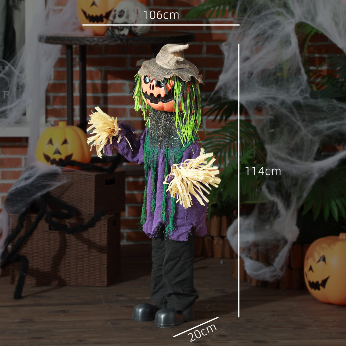 Pumpkin Halloween Animatronic Prop for Indoor Outdoor Decoration - Image 3