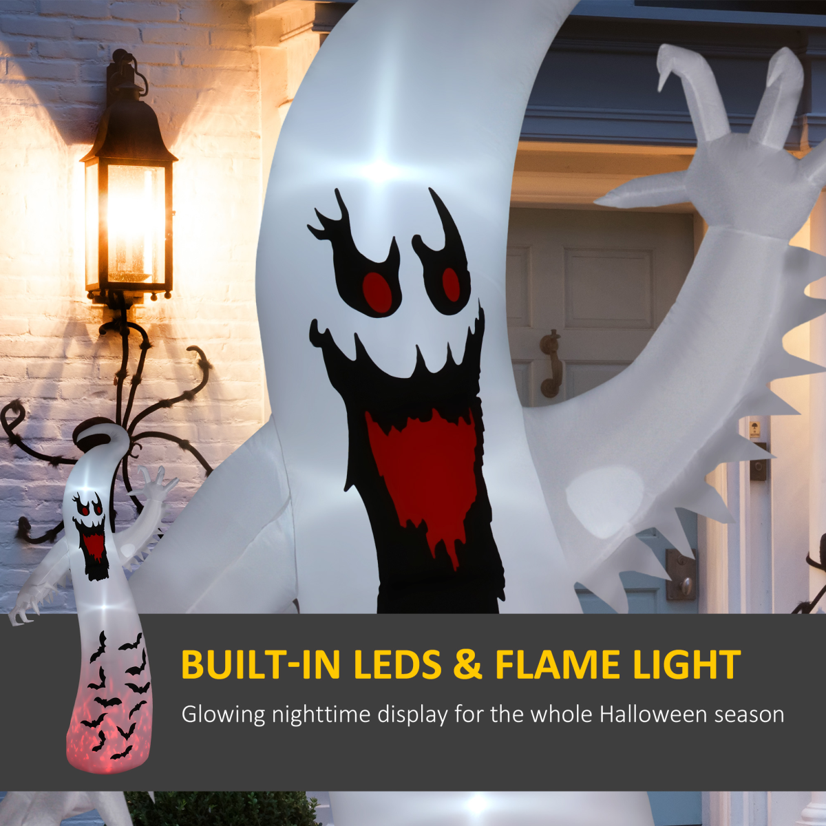 Outsunny 11.8FT Halloween Inflatable Spooky Ghost, Blow Up Garden Decoration - Image 4