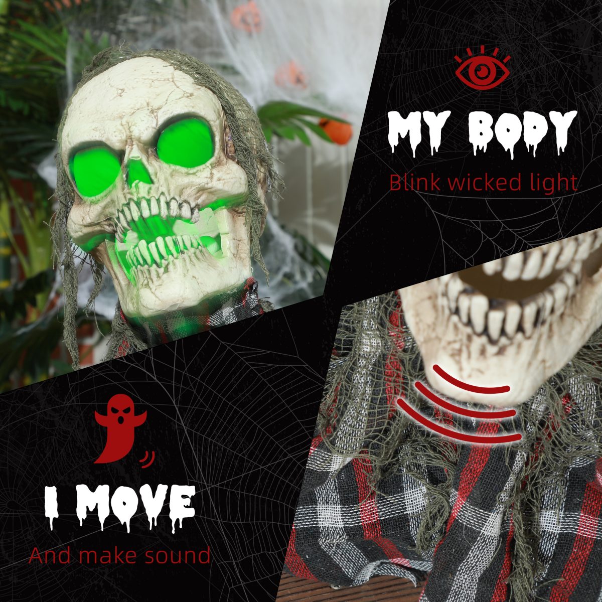Groundbreaker Skeleton Halloween Animatronic Prop for Indoor Outdoor - Image 4