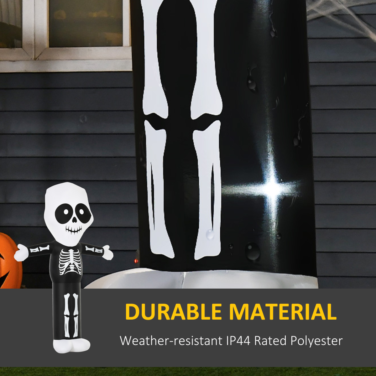 3m Halloween Inflatable Skeleton Ghost Deco LED Lighted for Home In-Outdoor - Image 5