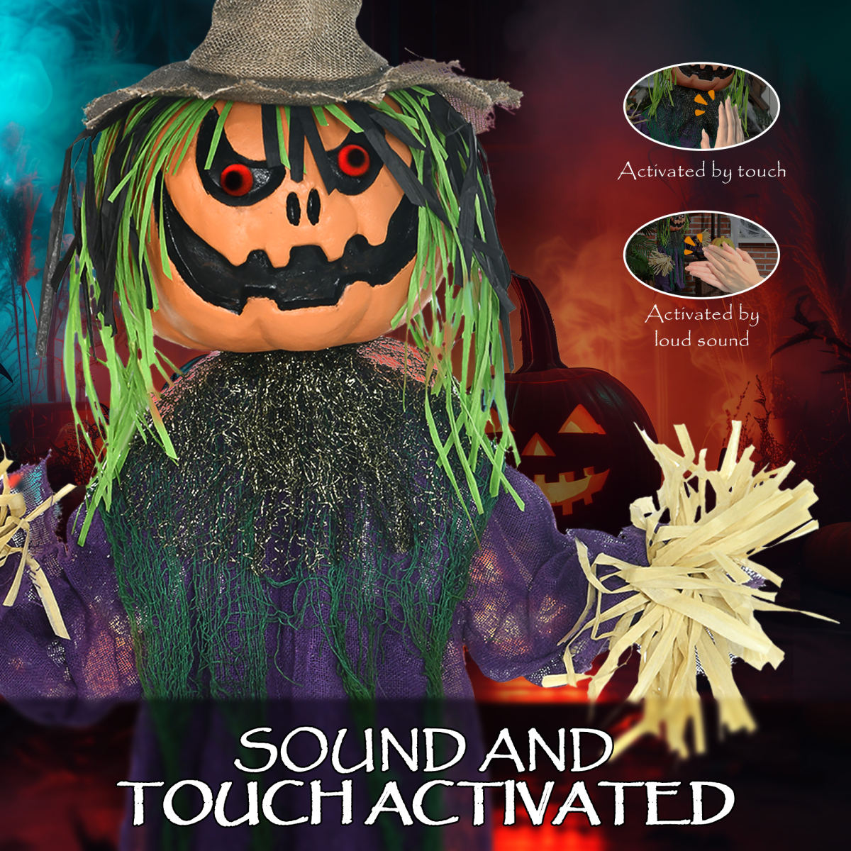 Pumpkin Halloween Animatronic Prop for Indoor Outdoor Decoration - Image 6