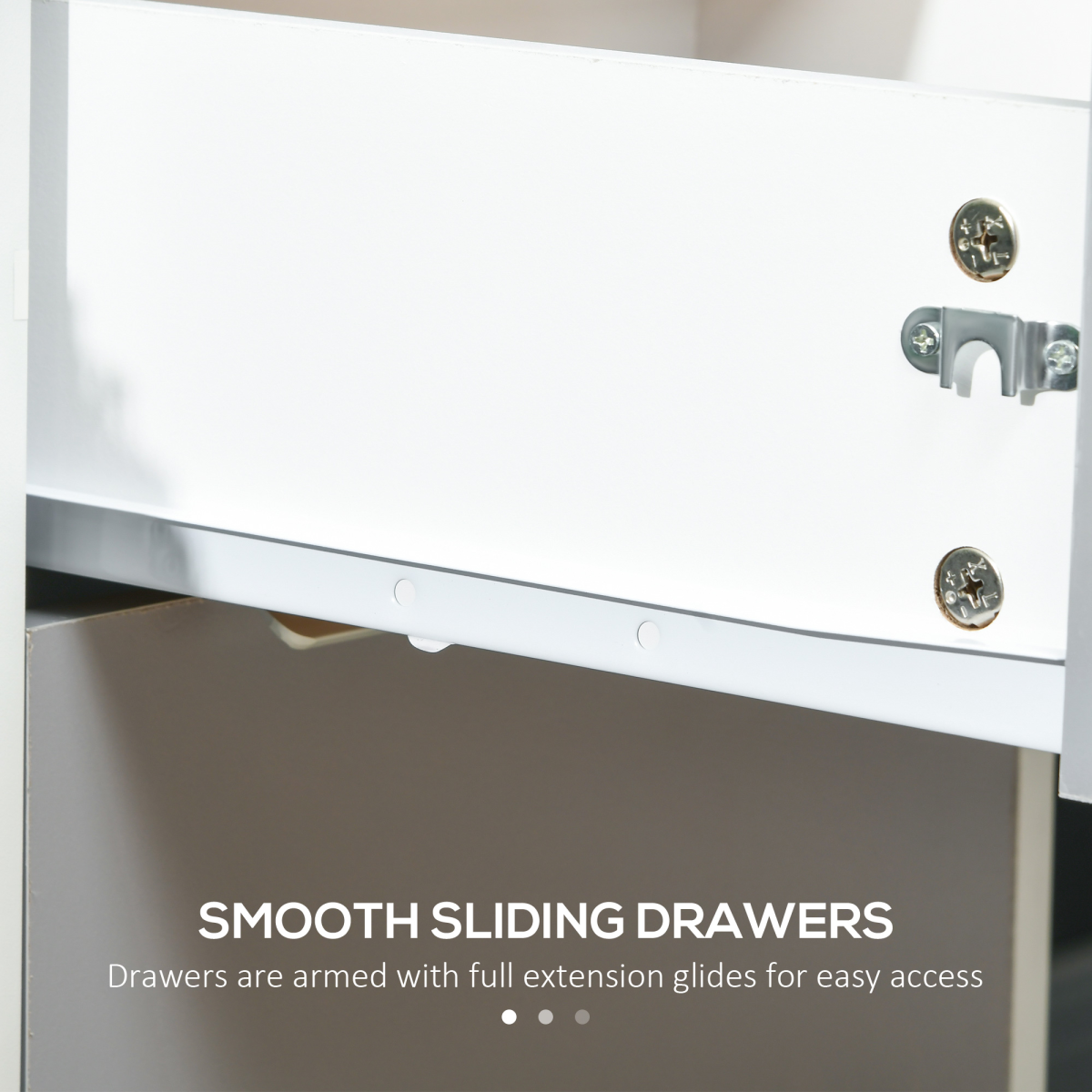 3-Drawer Locking File Cabinet Mobile Chest of Drawers Side Table Wheels - Image 8