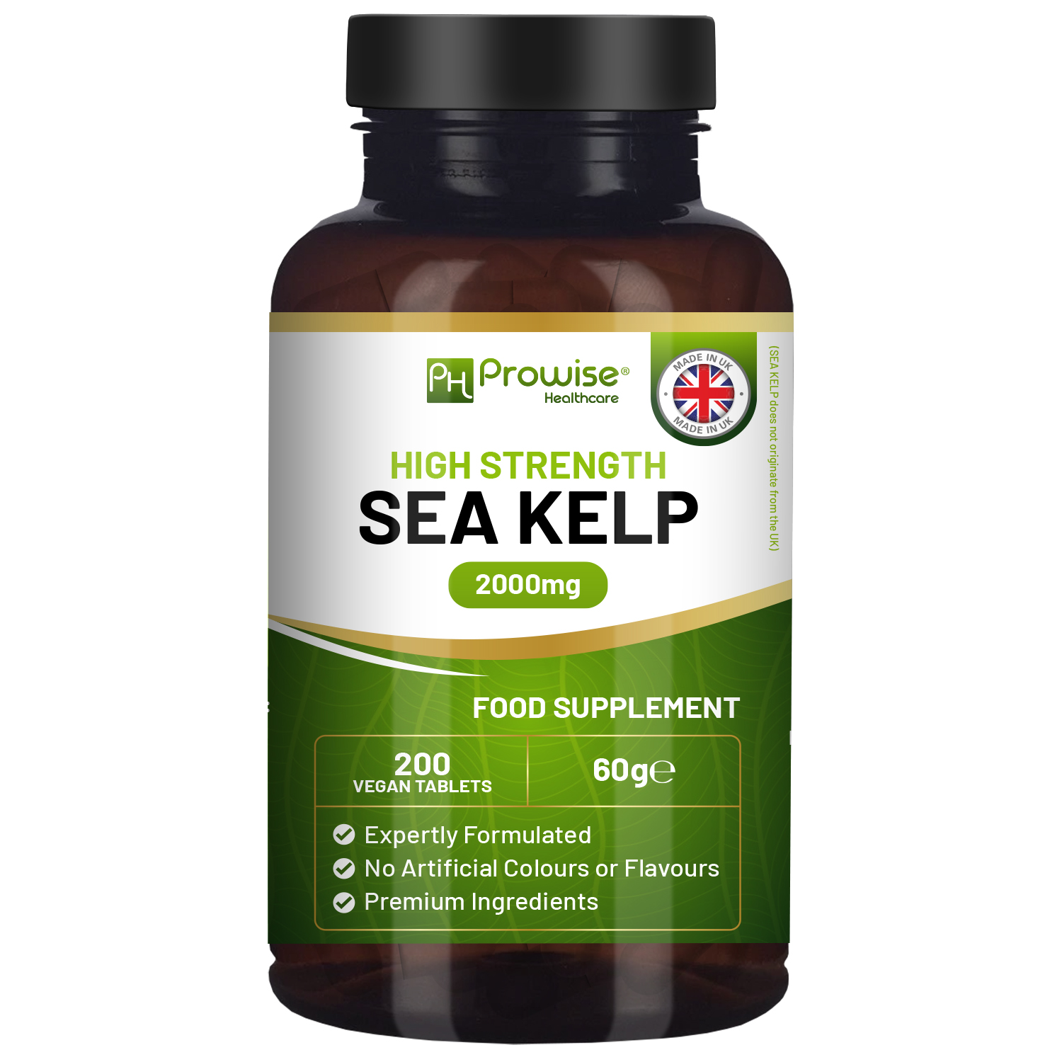 Sea Kelp 2000mg 200 Vegan Tablets | Natural Source of Iodine | Premium Ingredients | Proudly made in the UK by Prowise - Image 6