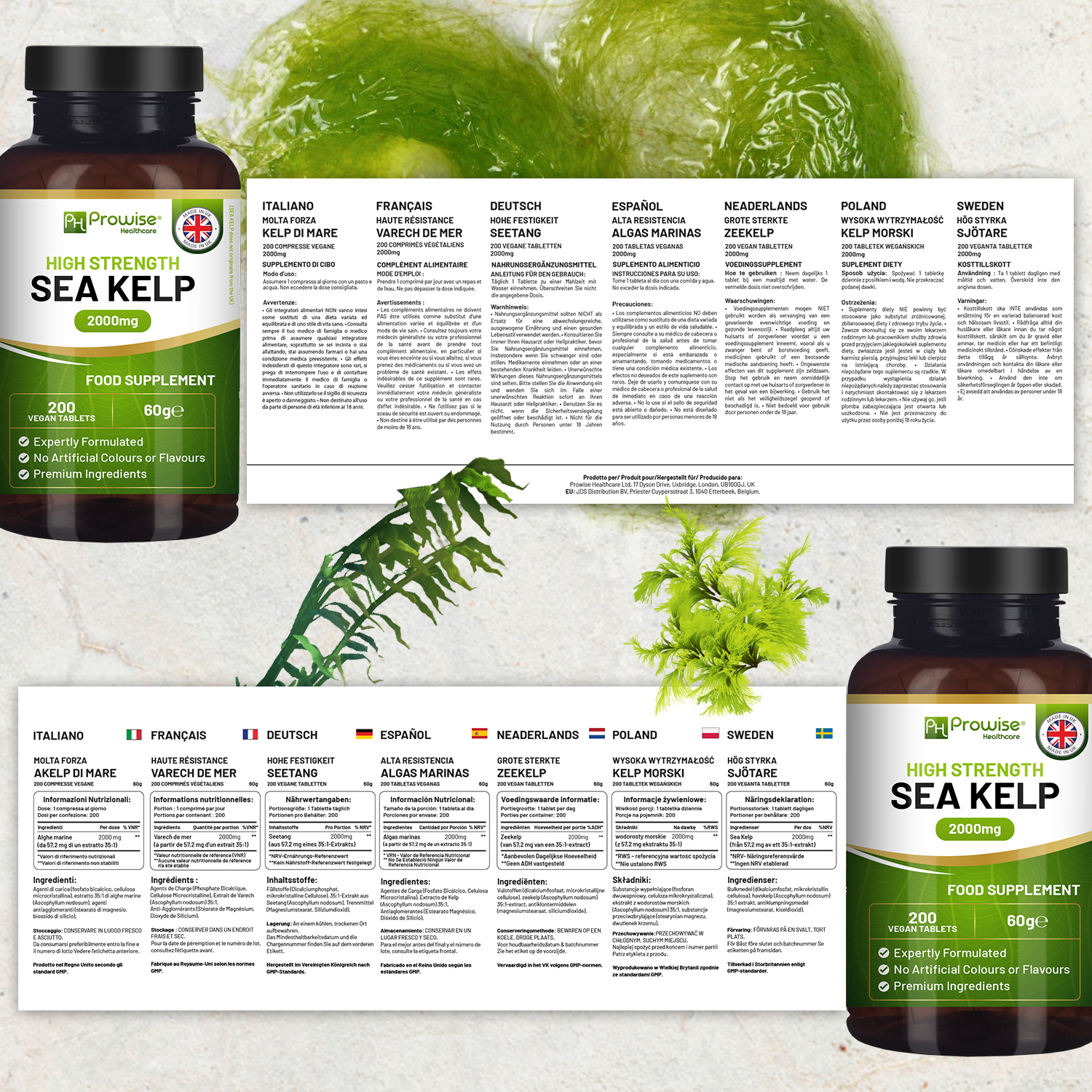 Sea Kelp 2000mg 200 Vegan Tablets | Natural Source of Iodine | Premium Ingredients | Proudly made in the UK by Prowise - Image 5