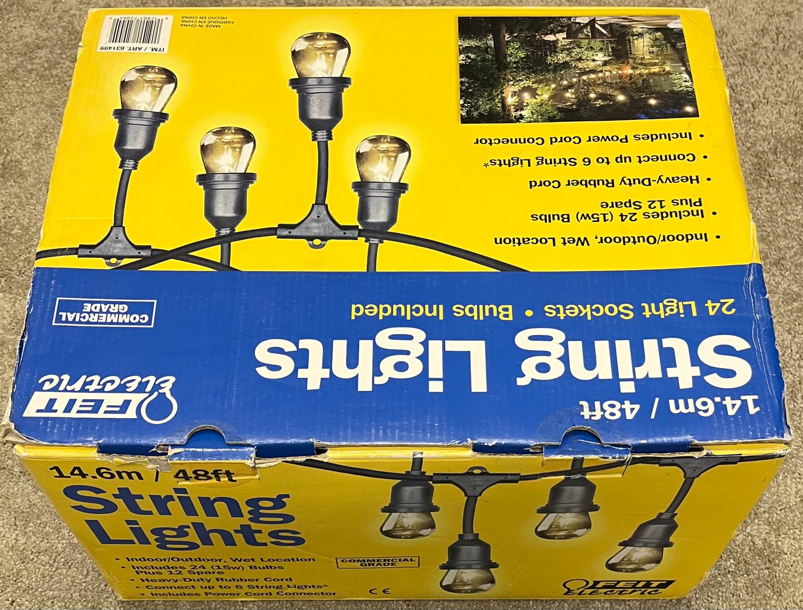 Feit Electric 48ft LED Outdoor String Lights Heavy Duty Weatherproof Patio New - Image 5