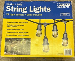Feit Electric 48ft LED Outdoor String Lights Heavy Duty Weatherproof Patio New