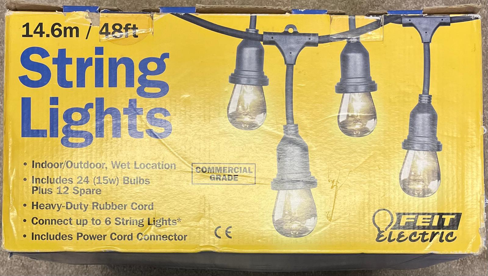 Feit Electric 48ft LED Outdoor String Lights Heavy Duty Weatherproof Patio New - Image 8