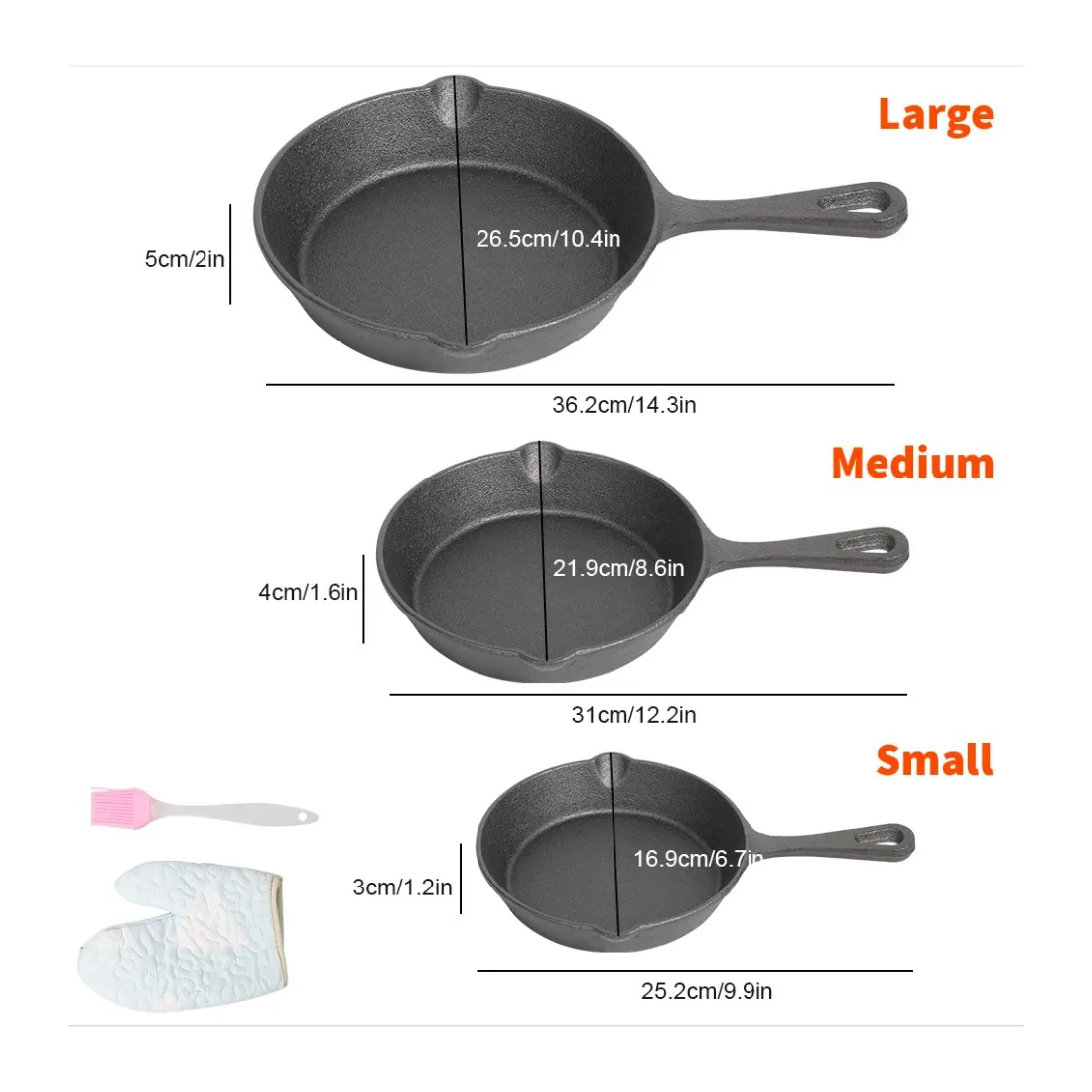 5PCS Induction Non Stick Stainless Steel Cookware Cooking Pot Pan With Lids Set - Image 3