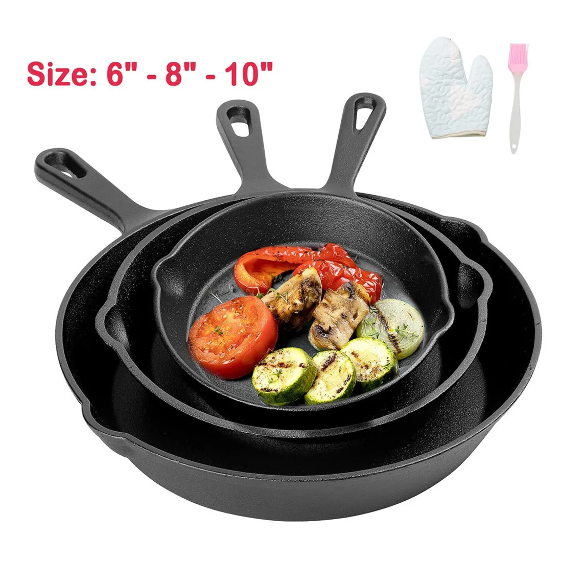 5PCS Induction Non Stick Stainless Steel Cookware Cooking Pot Pan With Lids Set - Image 5