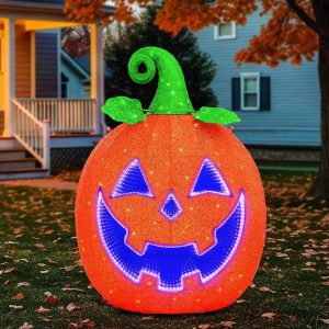 Halloween 4ft 1.2m LED Pumpkin Infinity Mirrors Twinkling Outdoor Jack-o-Lantern