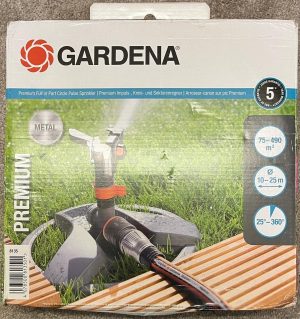 Gardena Premium Pulse Sprinkler Full Part Circle Lawn Garden Water Impulse 490m²