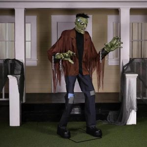 Halloween 7.5ft Animated Monster Frankenstein Animatronic Prop LCD Eyes