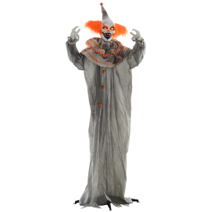 Halloween Clown Animatronic Prop with Light Up Eyes, for Indoor Outdoor