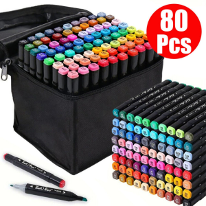 80 Farbe Acryl stifte Marker Set Permanent Pen Für DIY Graffiti Sketch Dual Pen