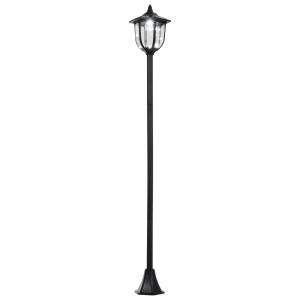 1.77m Tall Free-Standing ABS Garden Solar LED Lamp Post Black