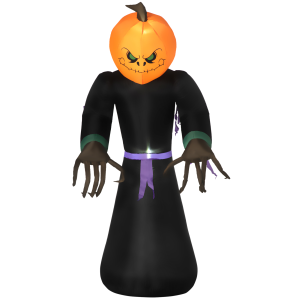 Inflatable 2.1m Tall Pumpkin Man Halloween Yard Decoration Light Up