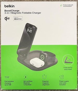 Belkin BoostCharge Pro 3-in-1 Magnetic Foldable Wireless Charger Qi2 Stand READ
